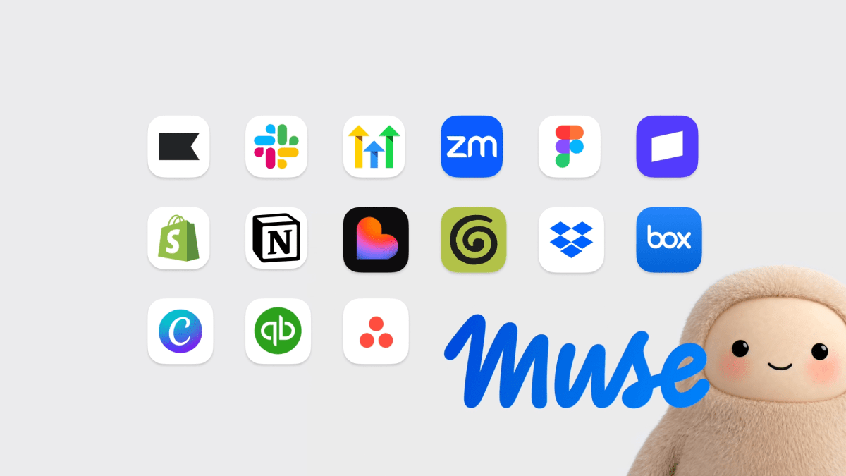 Meta가 공개한 Muse와 업무 서비스 커넥터의 공식 이미지