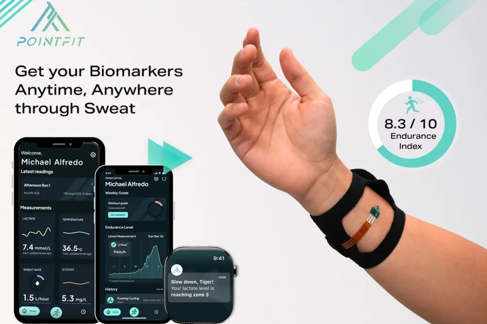 PF-스웨트 패치: 비침습적 연속 젖산 센서